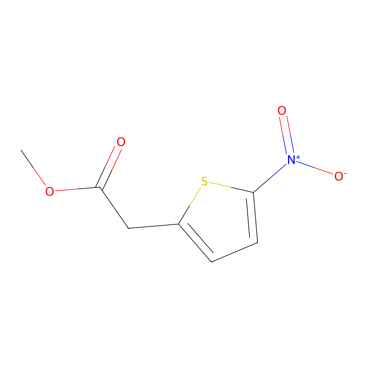 Methyl 2-(5-nitrothiophen-2-yl)acetate molecular structure, CAS 1154278-32-6