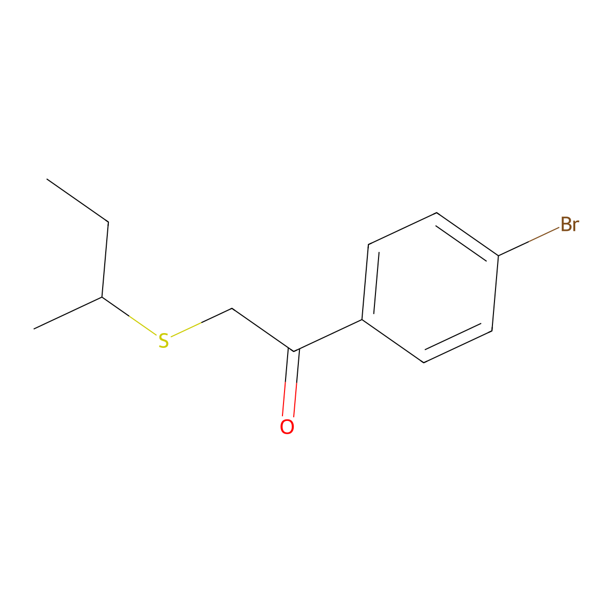 1-(4-Bromophenyl)-2-(butan-2-ylsulfanyl)ethan-1-one molecular structure, CAS 1154281-59-0