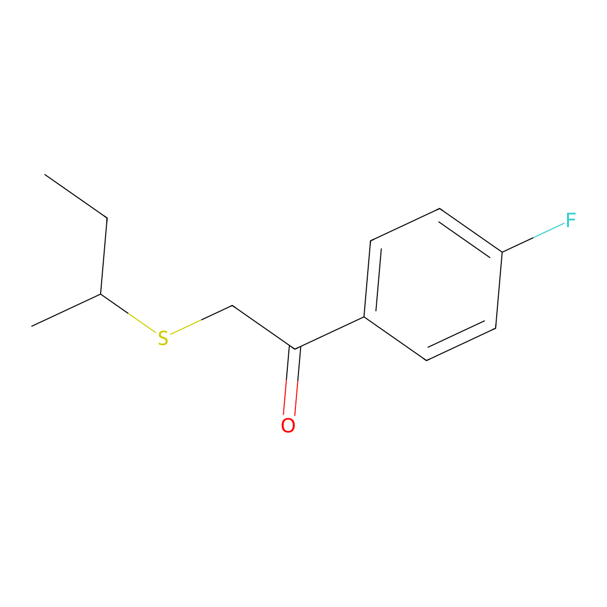 2-(Sec-butylthio)-1-(4-fluorophenyl)ethan-1-one molecular structure, CAS 1154281-64-7
