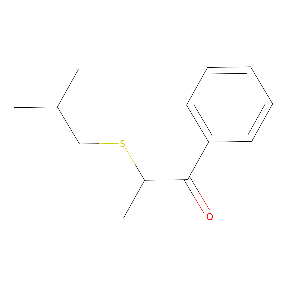 2-[(2-Methylpropyl)sulfanyl]-1-phenylpropan-1-one molecular structure, CAS 1154281-87-4