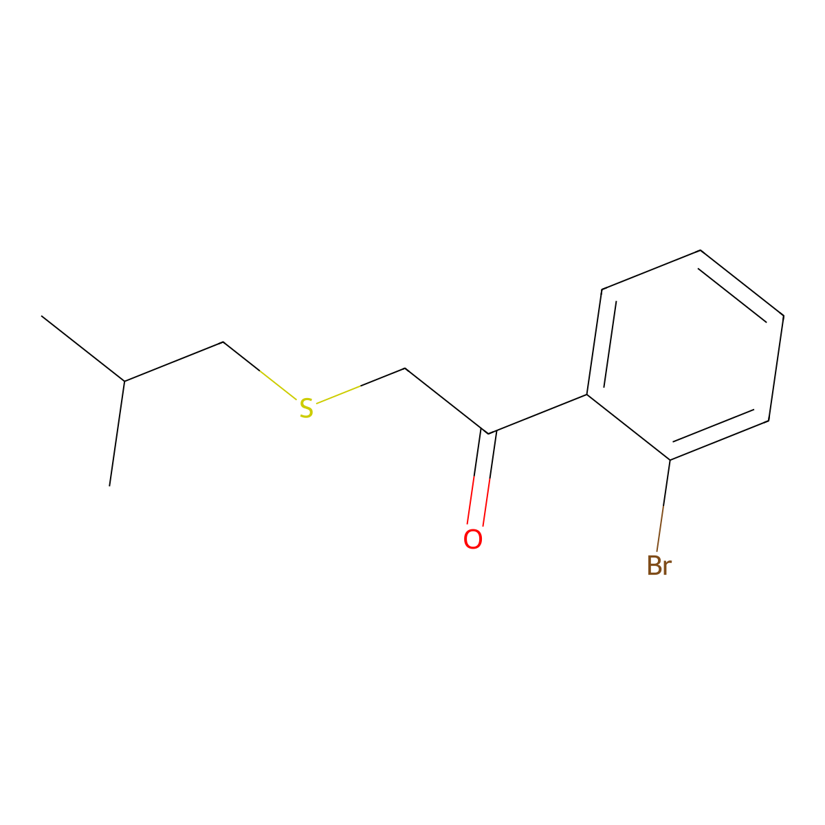 1-(2-Bromophenyl)-2-[(2-methylpropyl)sulfanyl]ethan-1-one molecular structure, CAS 1154282-03-7