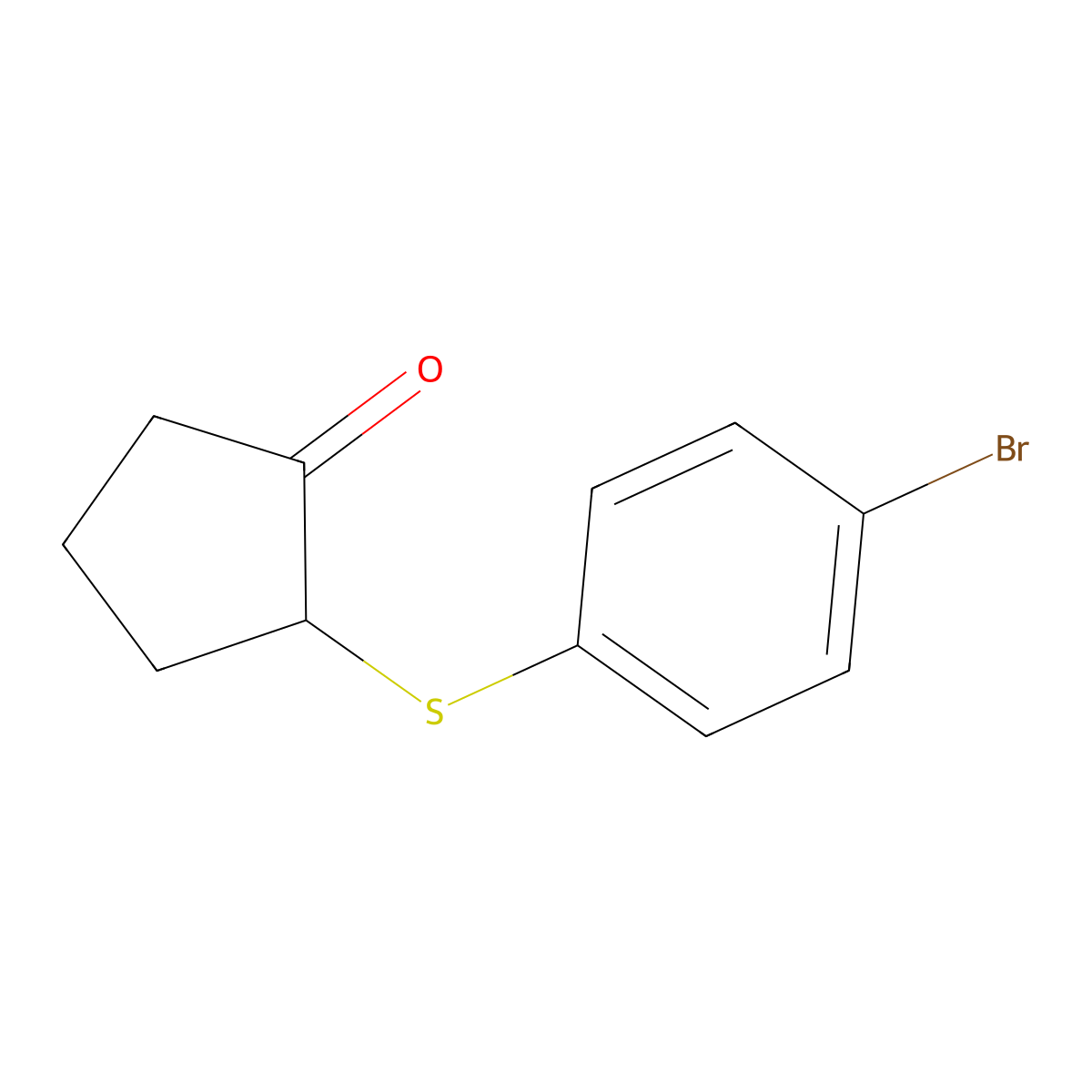 2-[(4-Bromophenyl)sulfanyl]cyclopentan-1-one molecular structure, CAS 1154284-48-6