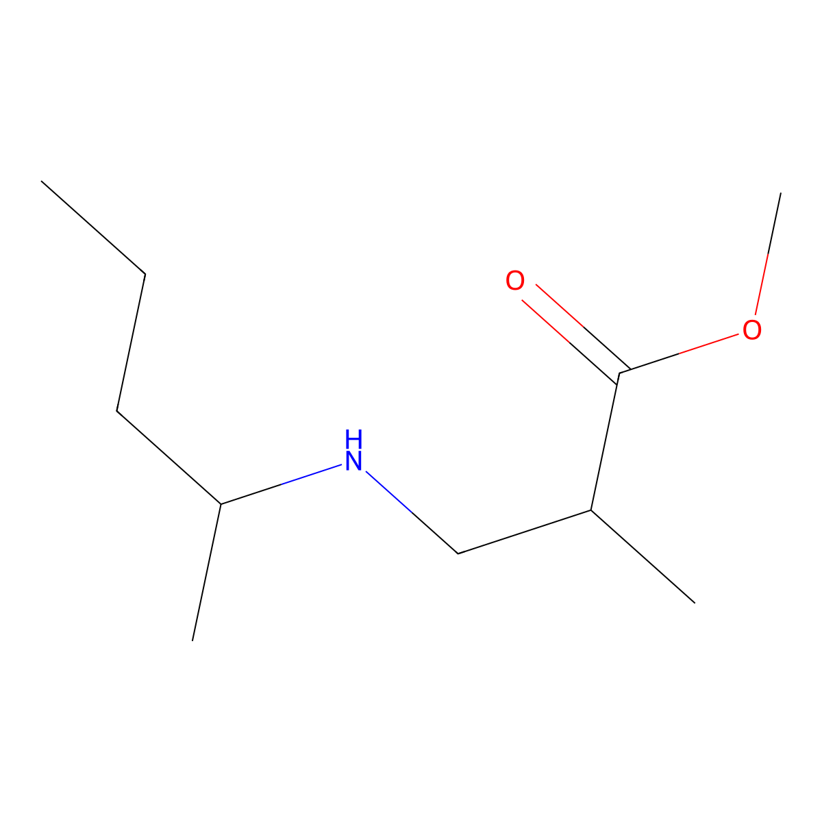 Methyl 2-methyl-3-[(pentan-2-yl)amino]propanoate molecular structure, CAS 1154286-18-6