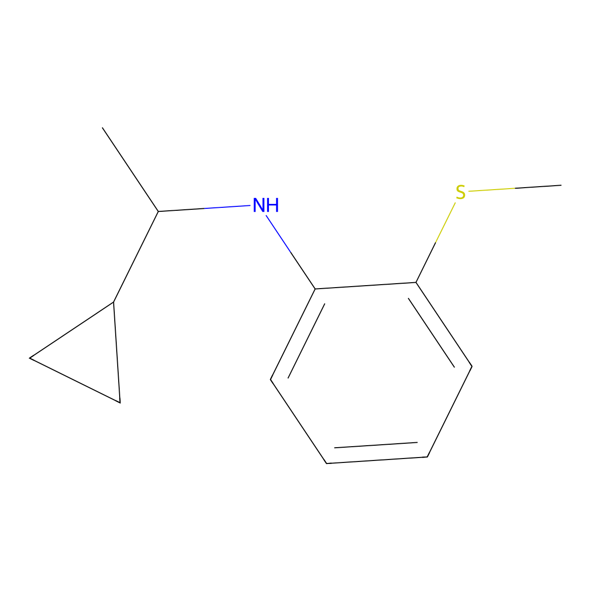 N-(1-cyclopropylethyl)-2-(methylsulfanyl)aniline molecular structure, CAS 1154295-18-7