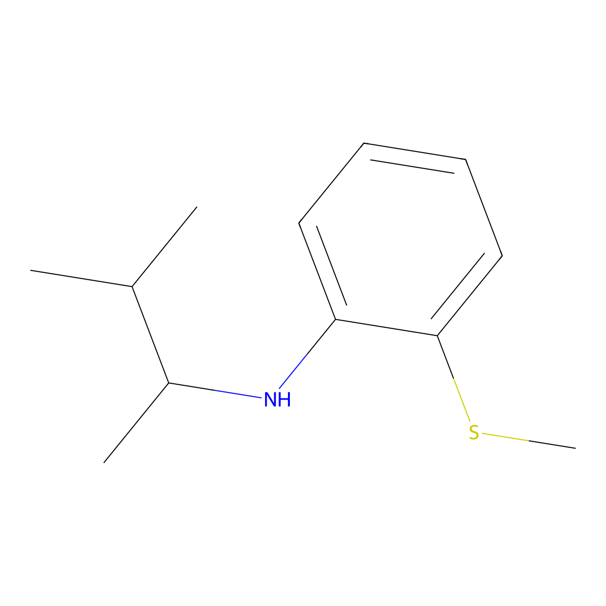 N-(3-methylbutan-2-yl)-2-(methylsulfanyl)aniline molecular structure, CAS 1154296-78-2