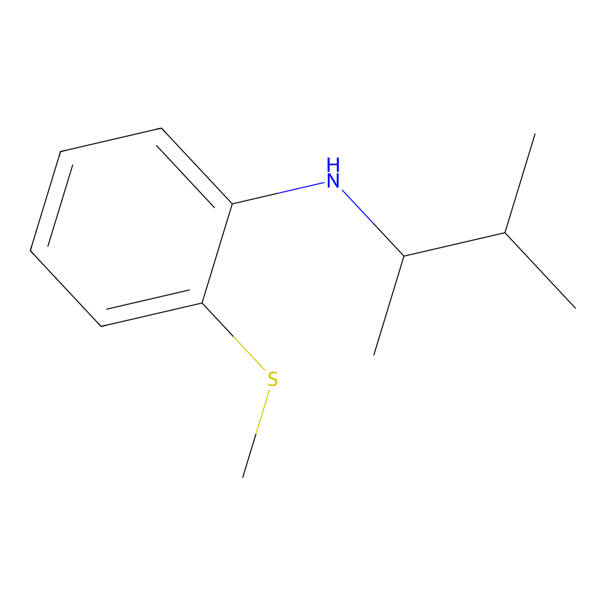 N-(3-methylbutan-2-yl)-2-(methylsulfanyl)aniline molecular structure, CAS 1154296-78-2