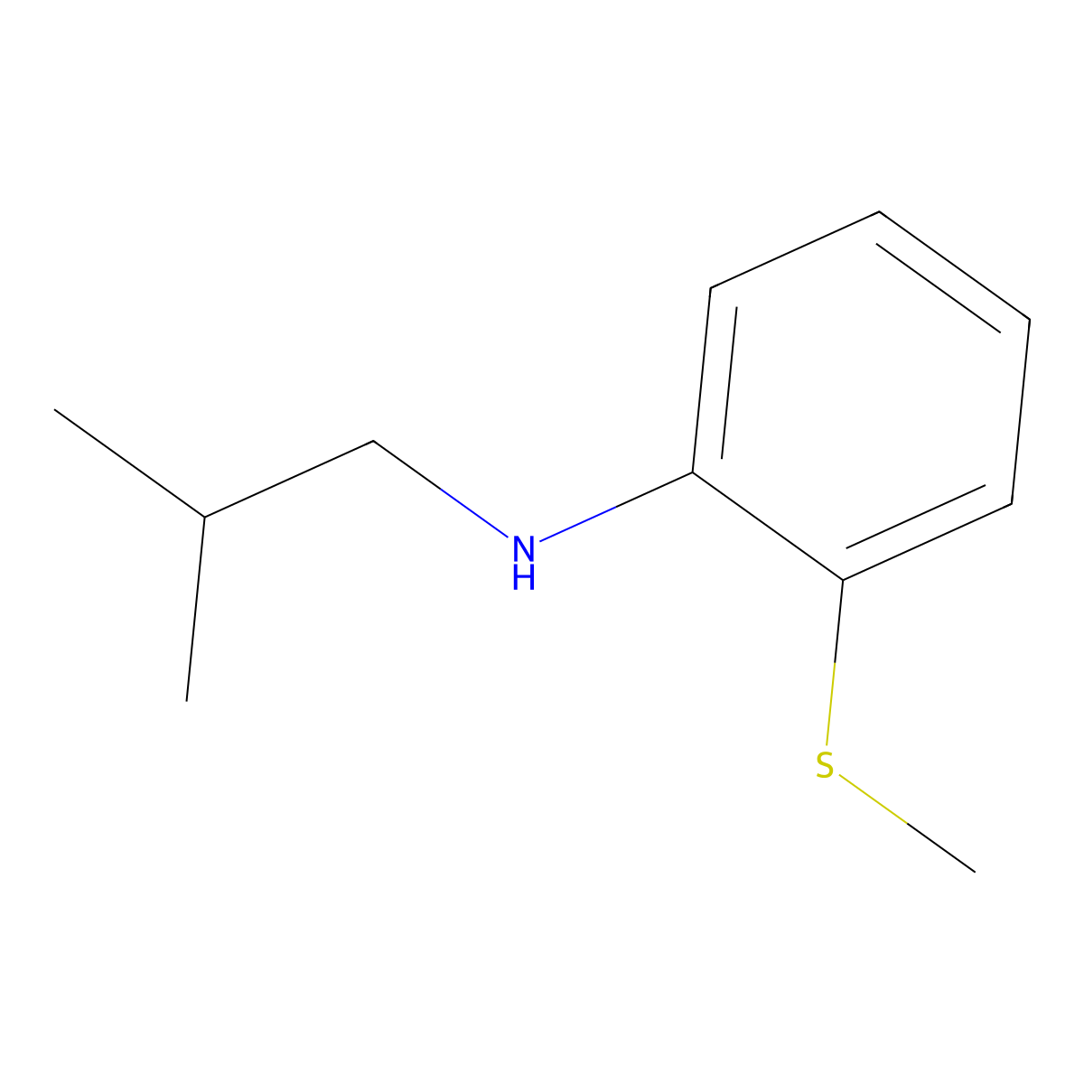 N-Isobutyl-2-(methylthio)aniline molecular structure, CAS 1154296-98-6