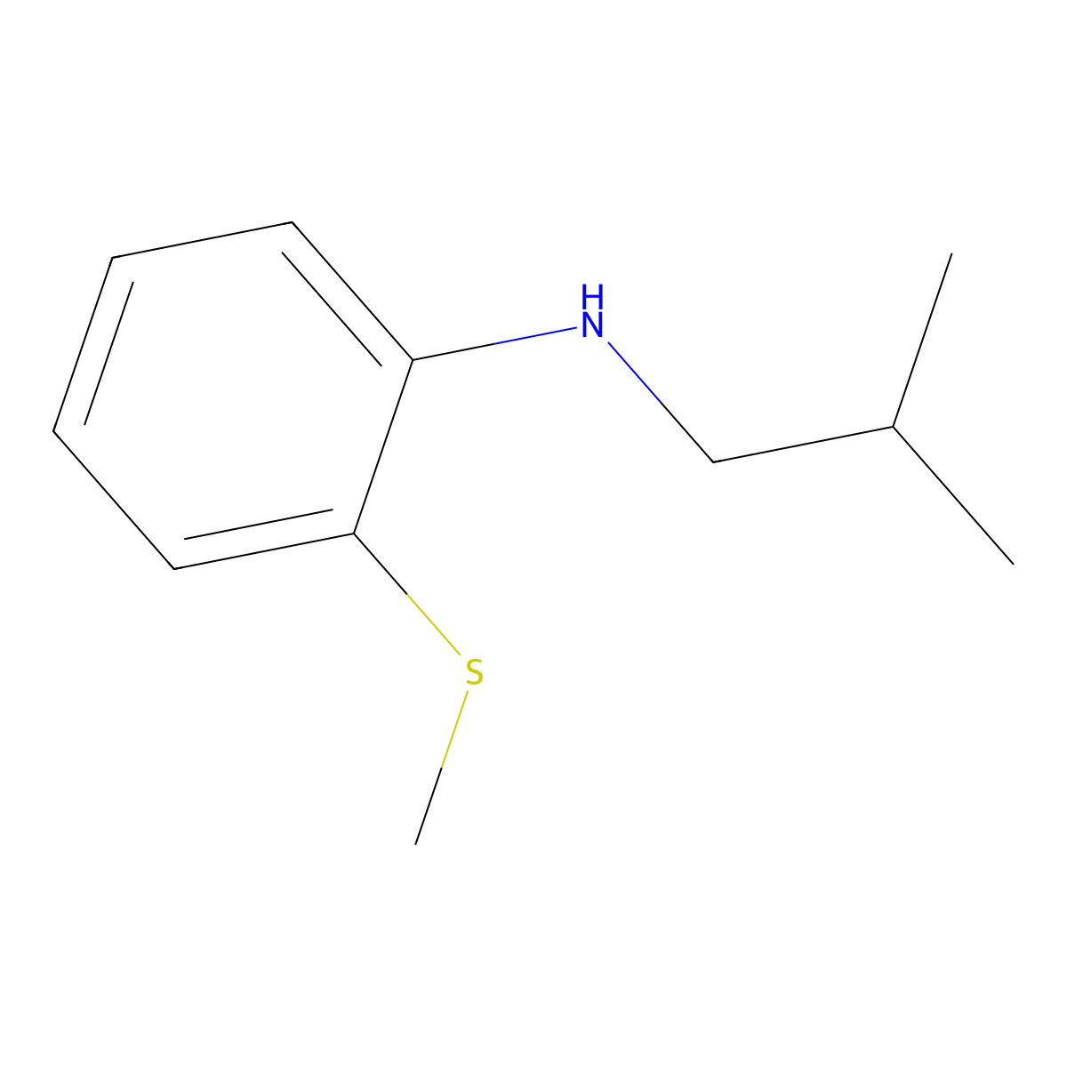 N-Isobutyl-2-(methylthio)aniline molecular structure, CAS 1154296-98-6