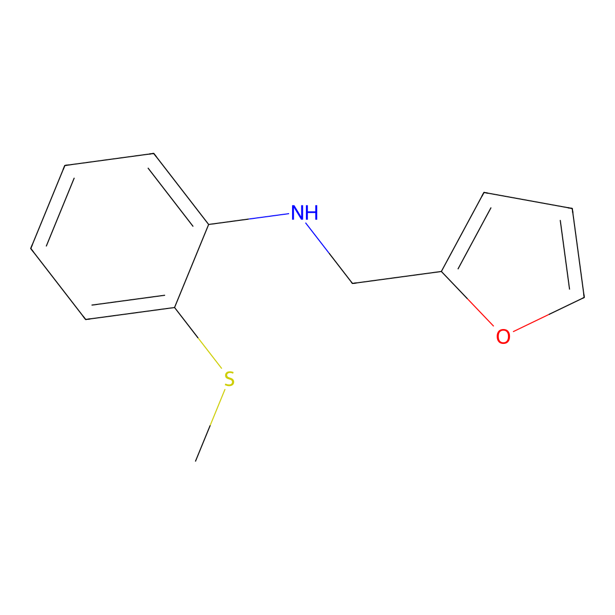 N-[(furan-2-yl)methyl]-2-(methylsulfanyl)aniline molecular structure, CAS 1154297-02-5