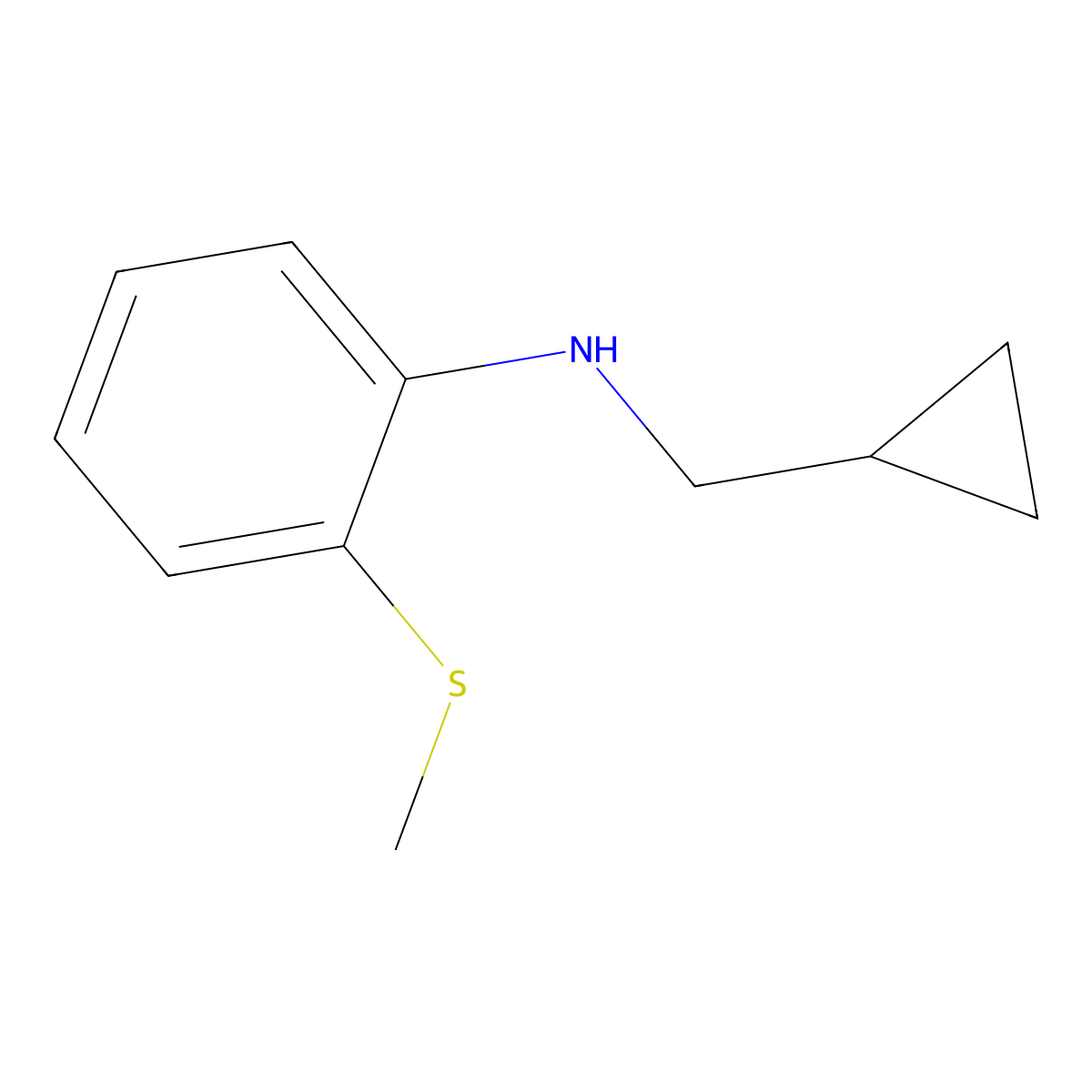 N-(cyclopropylmethyl)-2-(methylsulfanyl)aniline molecular structure, CAS 1154297-49-0