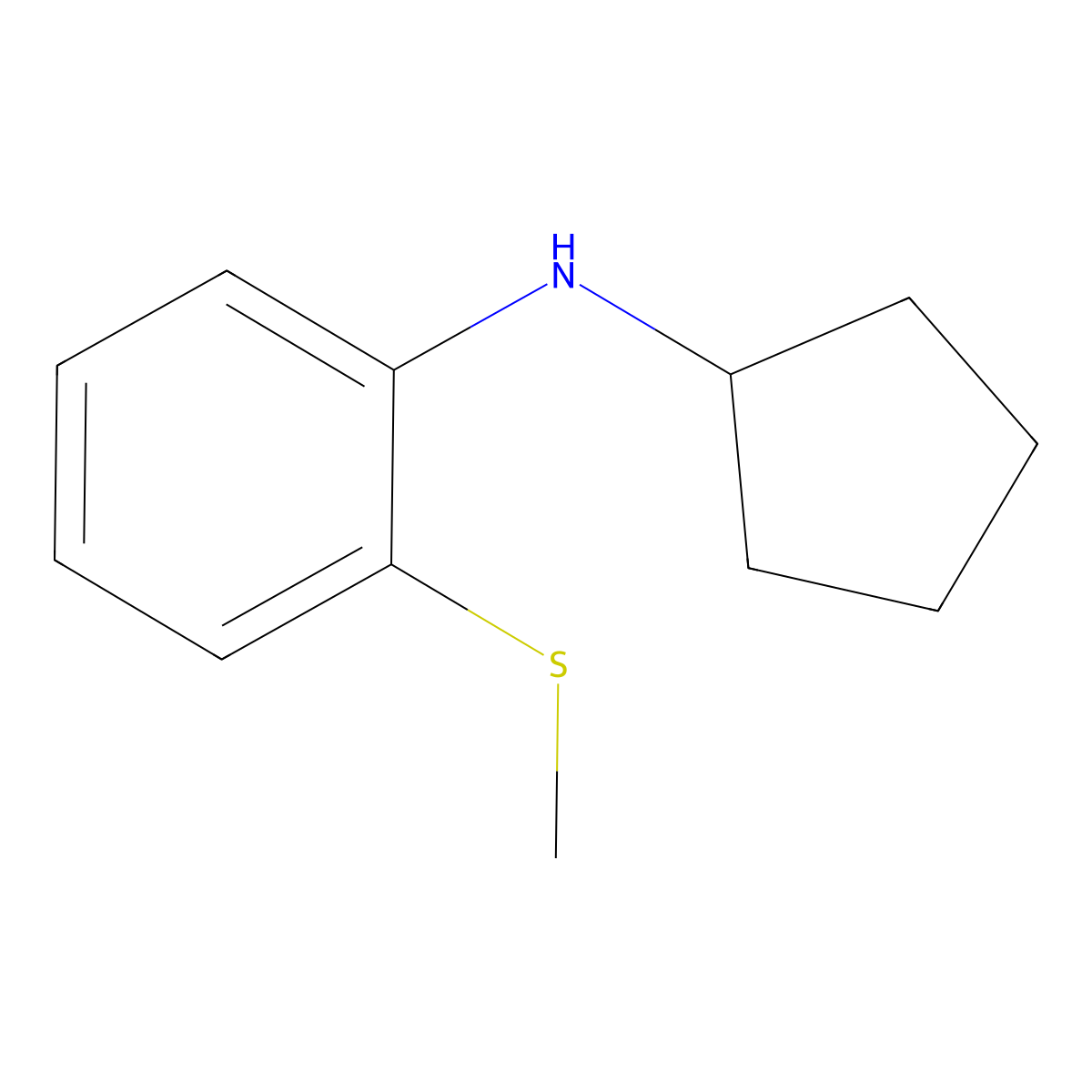 N-cyclopentyl-2-(methylsulfanyl)aniline molecular structure, CAS 1154297-85-4
