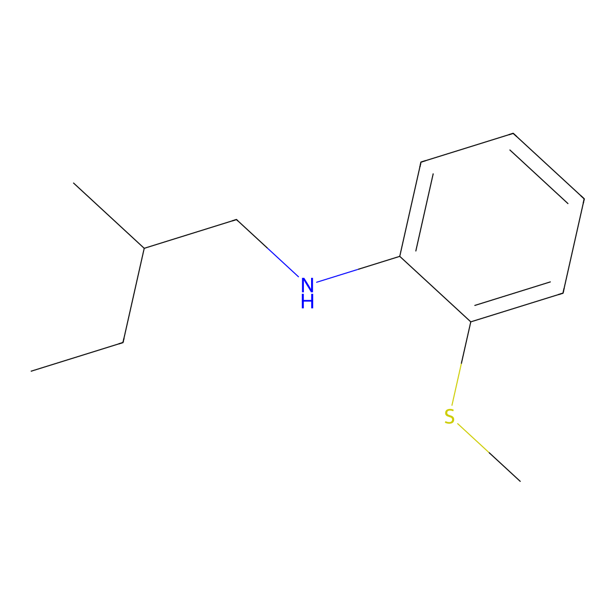 N-(2-Methylbutyl)-2-(methylsulfanyl)aniline molecular structure, CAS 1154300-03-4
