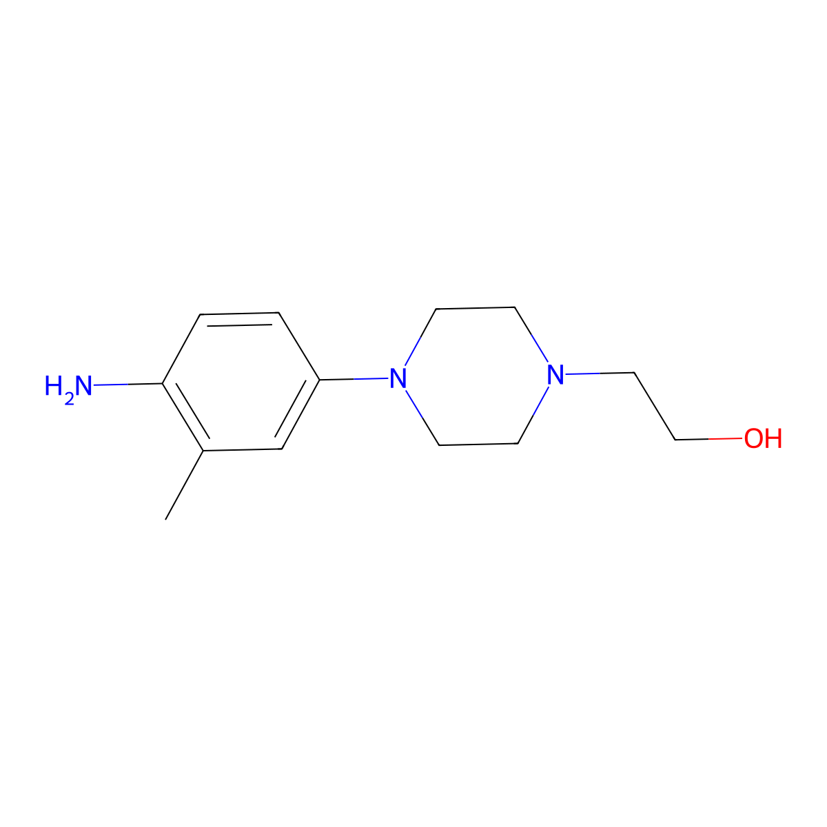 2-[4-(4-Amino-3-methylphenyl)-1-piperazinyl]-1-ethanol molecular structure, CAS 1154310-29-8