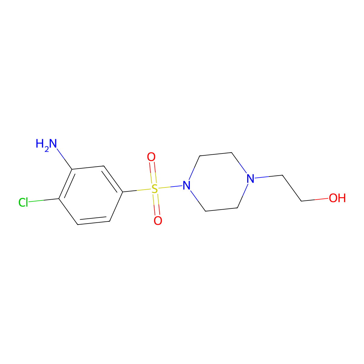 2-{4-[(3-Amino-4-chlorophenyl)sulfonyl]-1-piperazinyl}-1-ethanol molecular structure, CAS 1154310-95-8