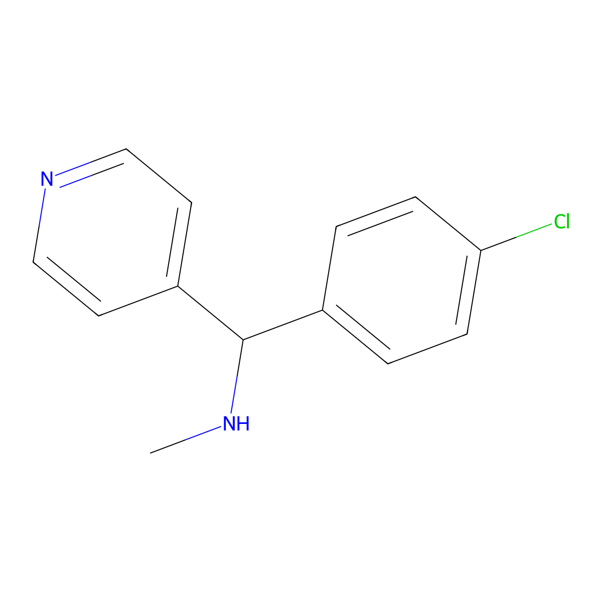 [(4-Chlorophenyl)(pyridin-4-yl)methyl](methyl)amine molecular structure, CAS 1154311-80-4