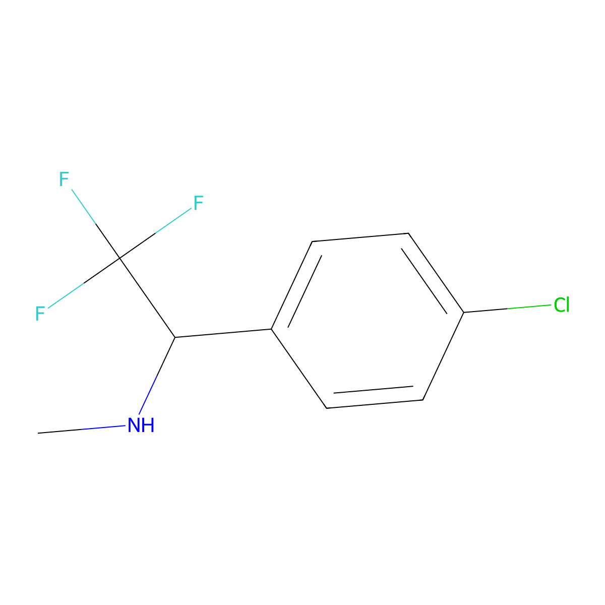 [1-(4-Chlorophenyl)-2,2,2-trifluoroethyl](methyl)amine molecular structure, CAS 1154312-42-1