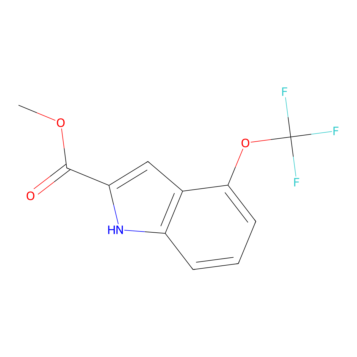 methyl 4-(trifluoromethoxy)-1H-indole-2-carboxylate molecular structure, CAS 1154319-83-1