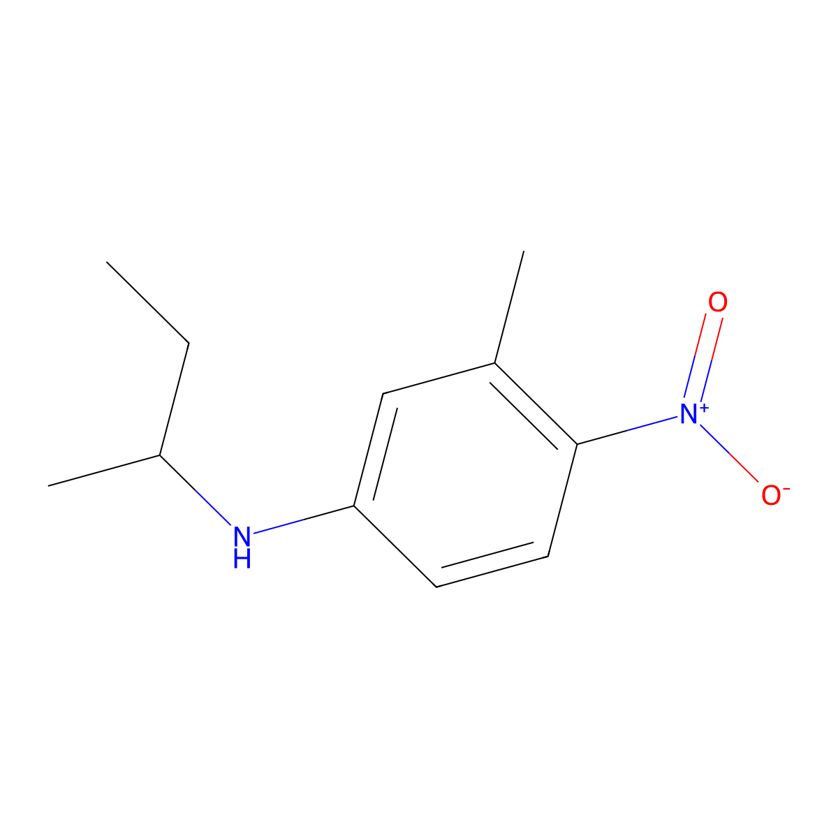 N-(Butan-2-yl)-3-methyl-4-nitroaniline molecular structure, CAS 1154321-16-0