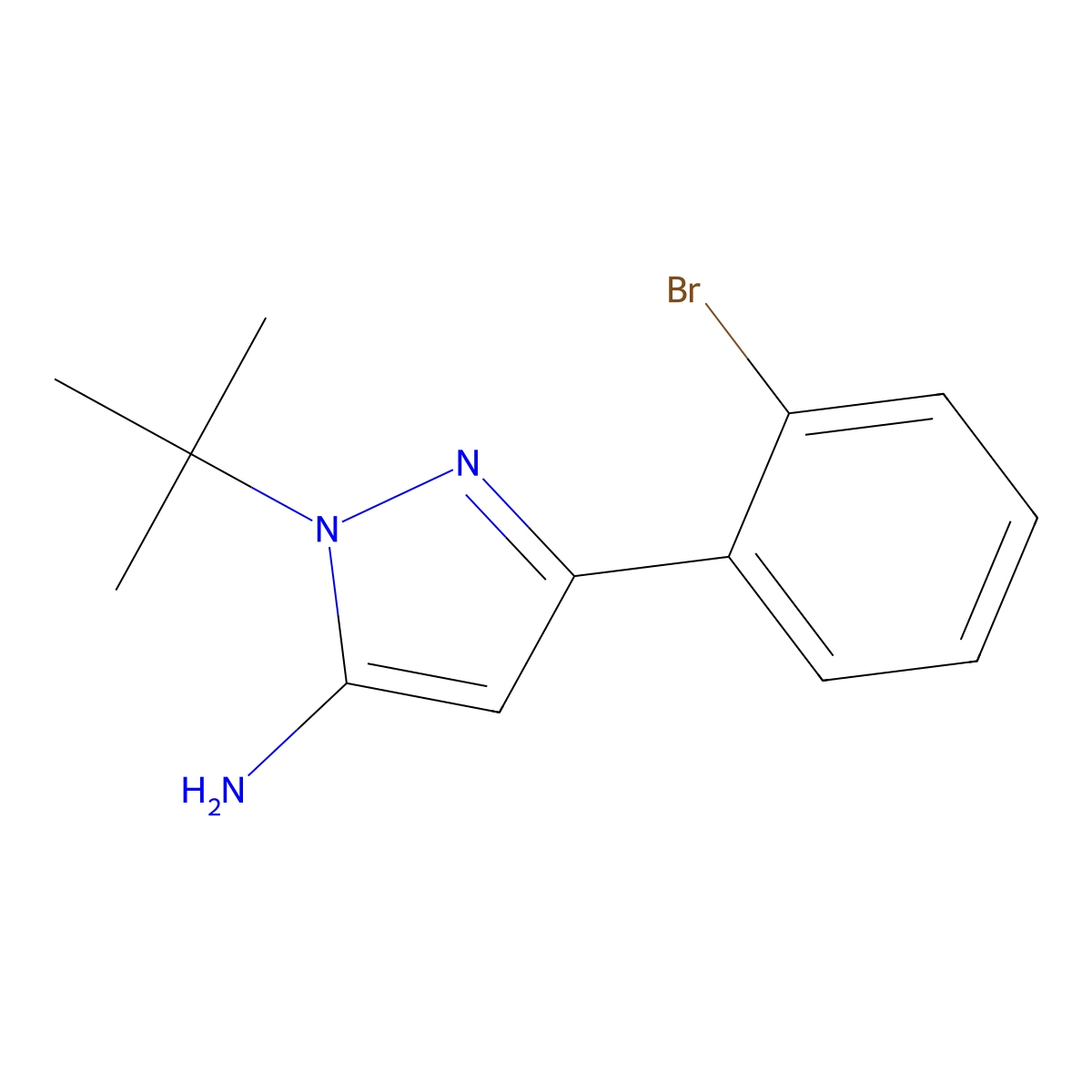 3-(2-Bromophenyl)-1-(tert-butyl)-1h-pyrazol-5-amine molecular structure, CAS 1154322-35-6