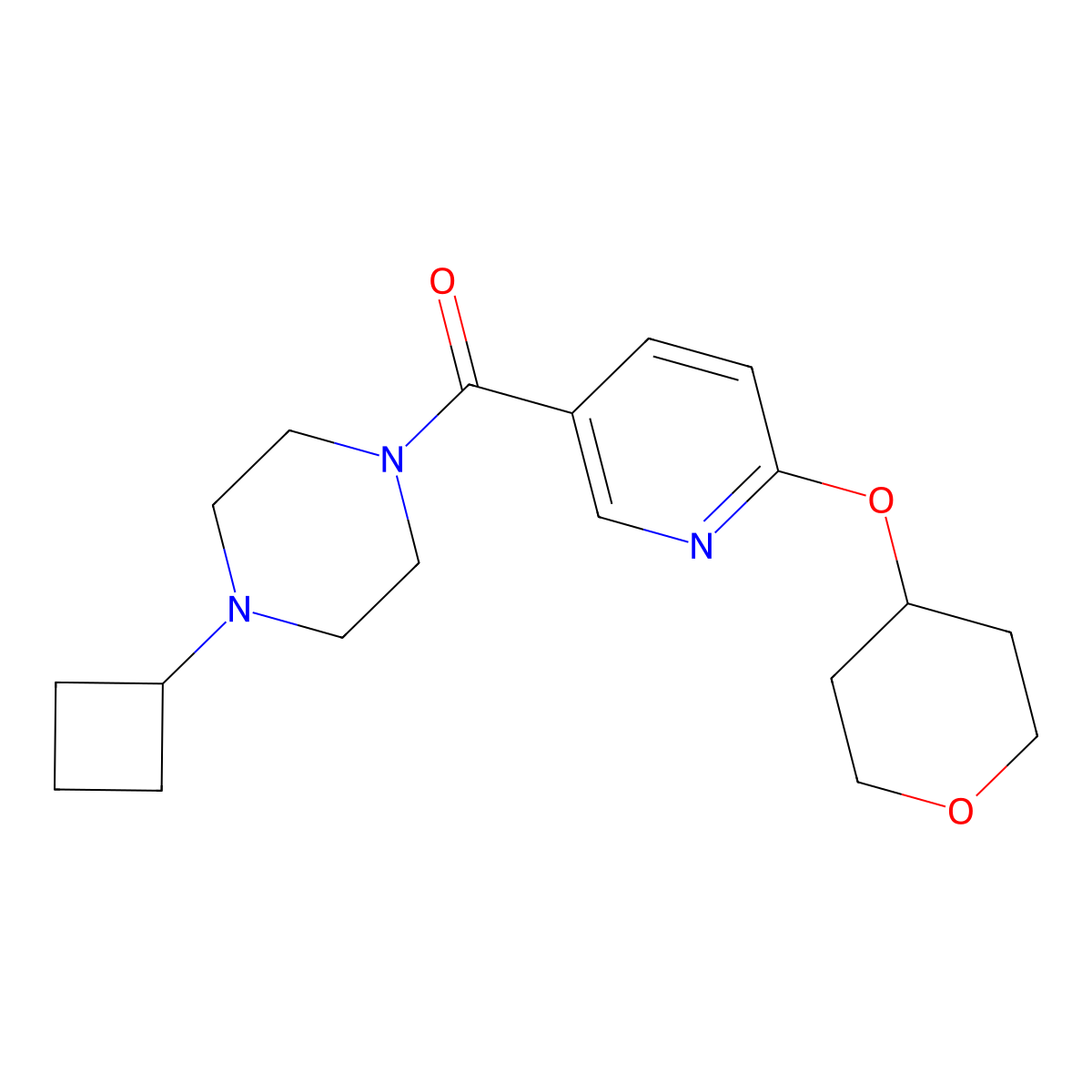 (4-cyclobutylpiperazin-1-yl)(6-((tetrahydro-2H-pyran-4-yl)oxy)pyridin-3-yl)methanone molecular structure, CAS 1154322-78-7