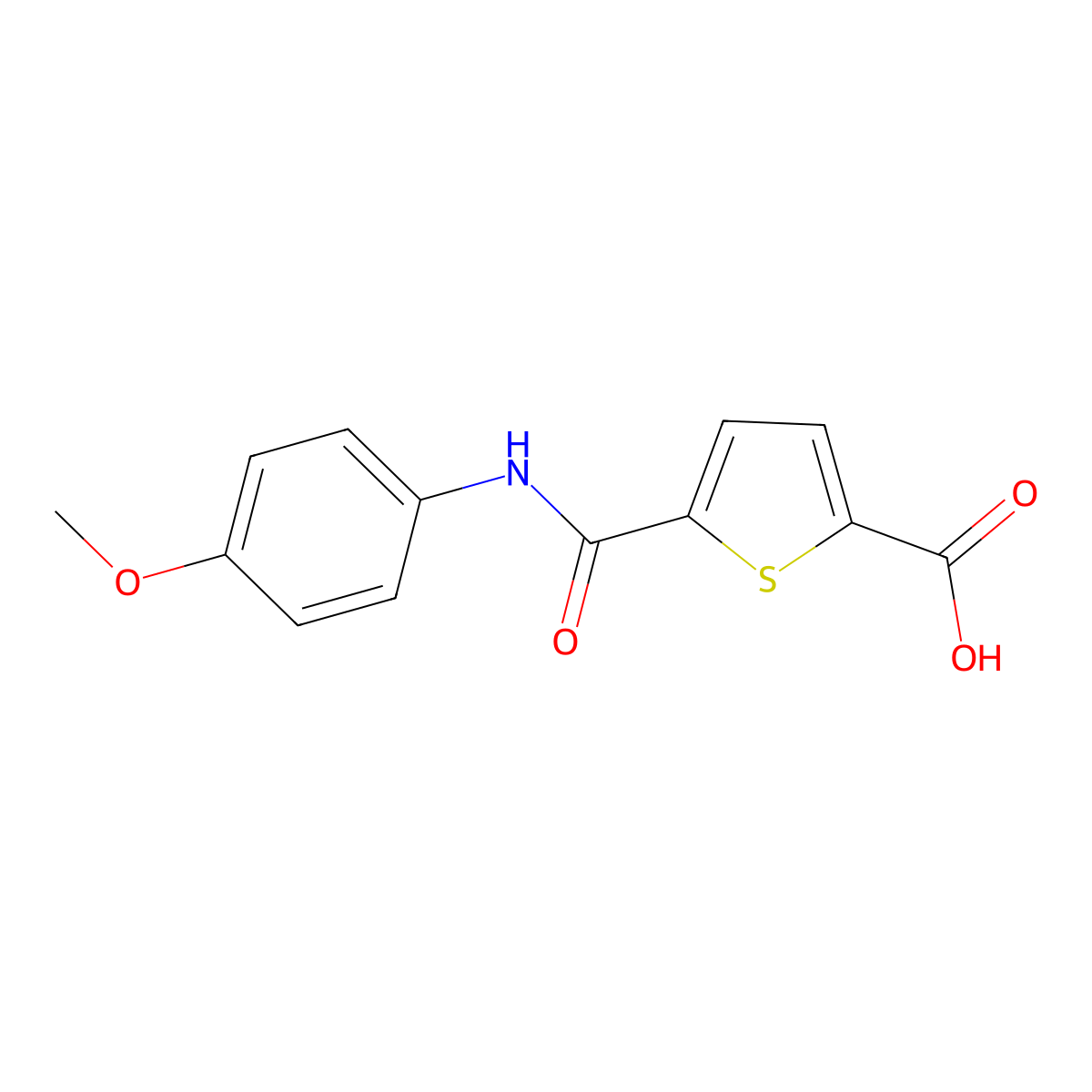 5-[(4-Methoxyphenyl)carbamoyl]thiophene-2-carboxylic acid molecular structure, CAS 1154324-72-7