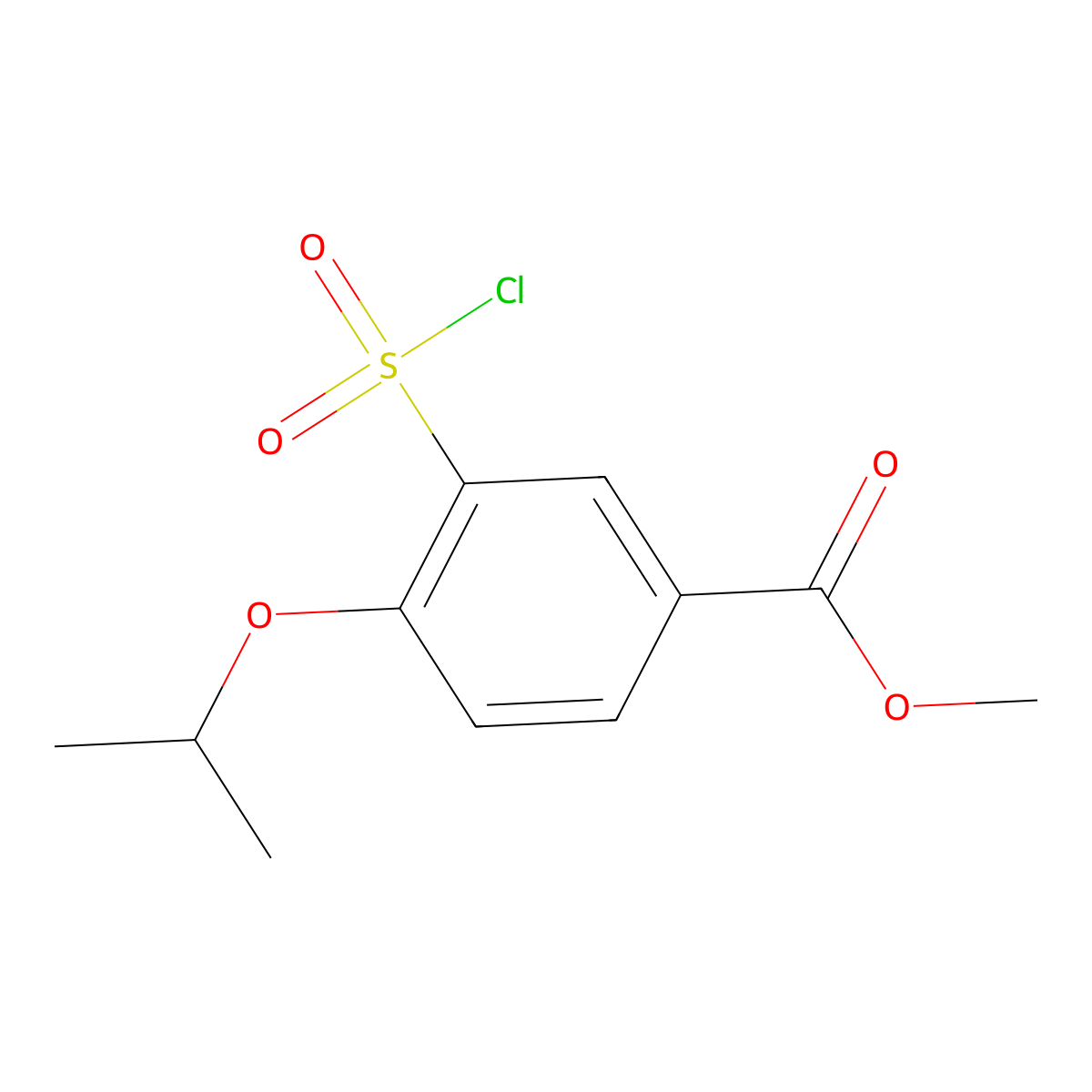 Methyl 3-(chlorosulfonyl)-4-(propan-2-yloxy)benzoate molecular structure, CAS 1154326-68-7