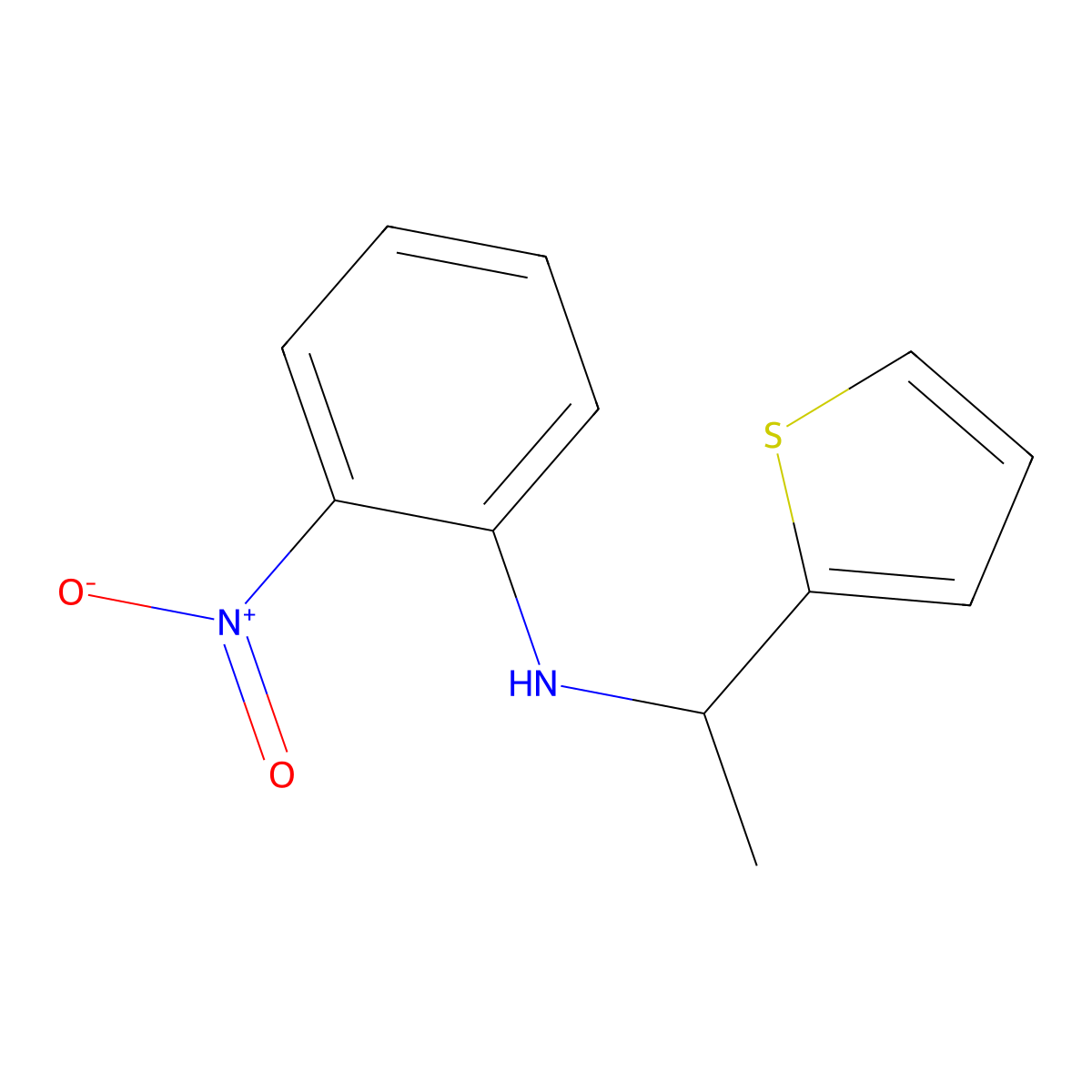 2-Nitro-N-[1-(thiophen-2-yl)ethyl]aniline molecular structure, CAS 1154327-08-8
