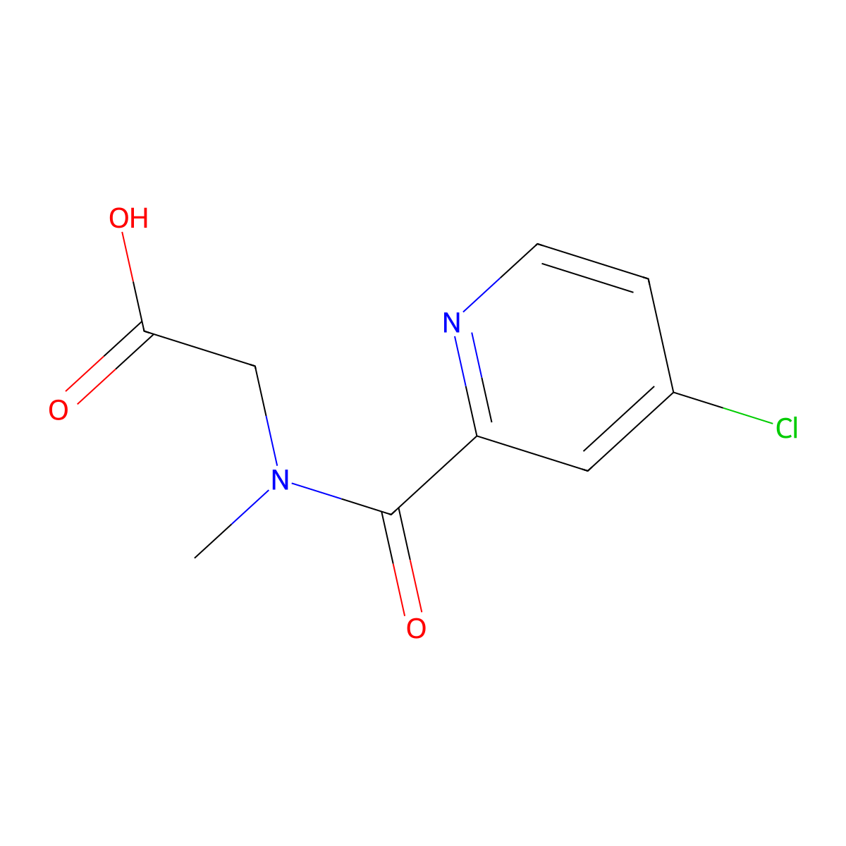 2-[[(4-Chloro-2-pyridinyl)carbonyl](methyl)amino]-acetic acid molecular structure, CAS 1154331-70-0