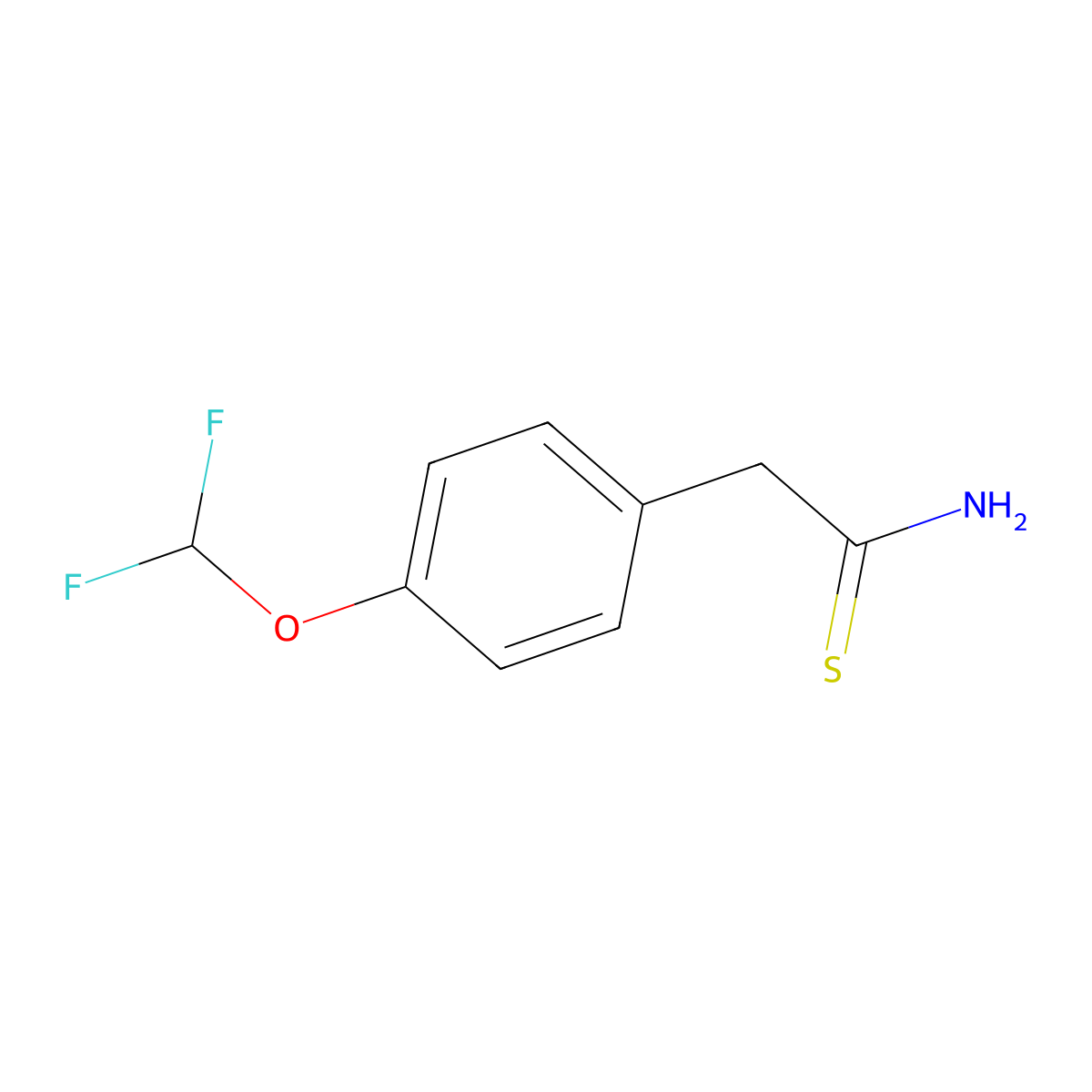 2-(4-(Difluoromethoxy)phenyl)ethanethioamide molecular structure, CAS 1154334-66-3