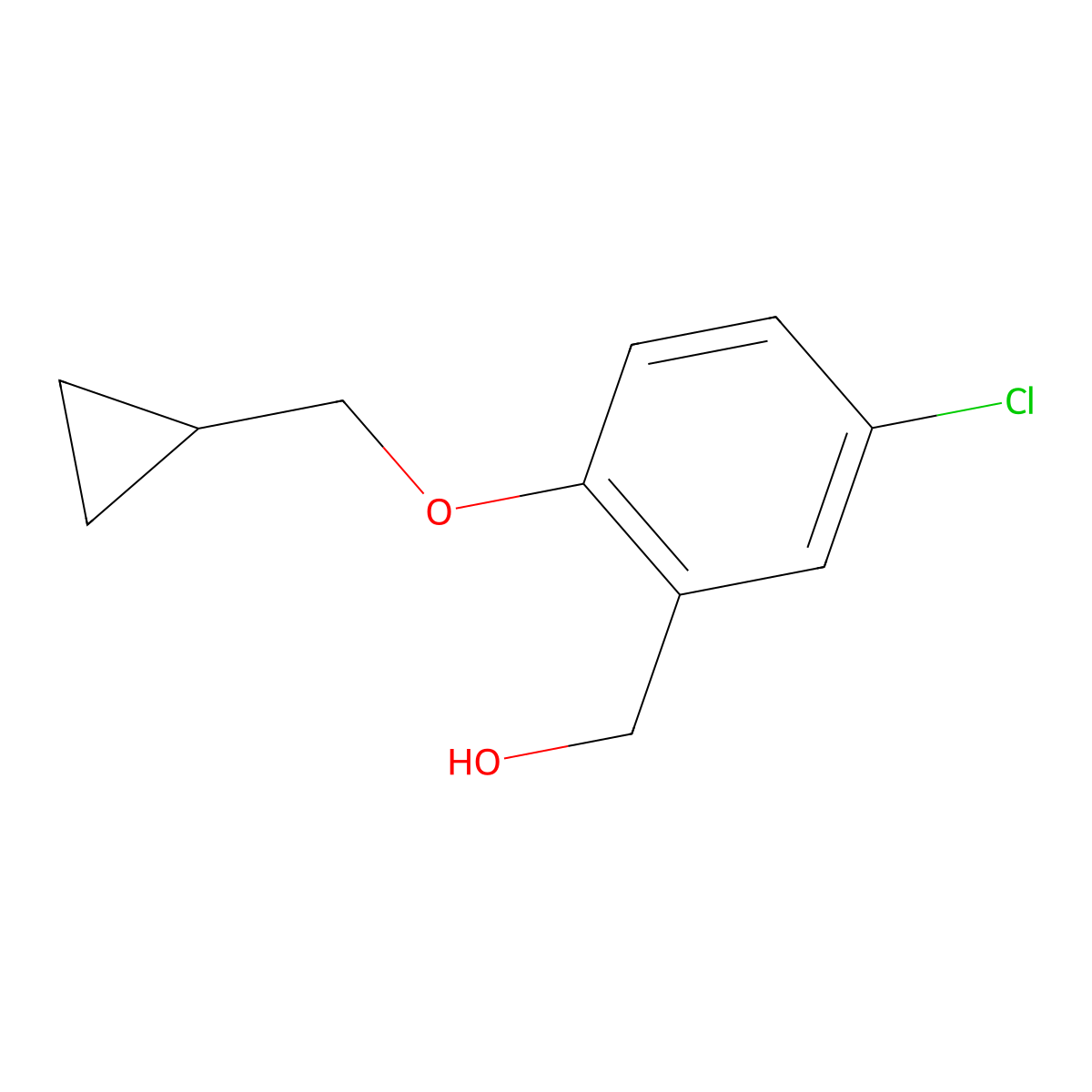 [5-Chloro-2-(cyclopropylmethoxy)phenyl]methanol molecular structure, CAS 1154338-83-6