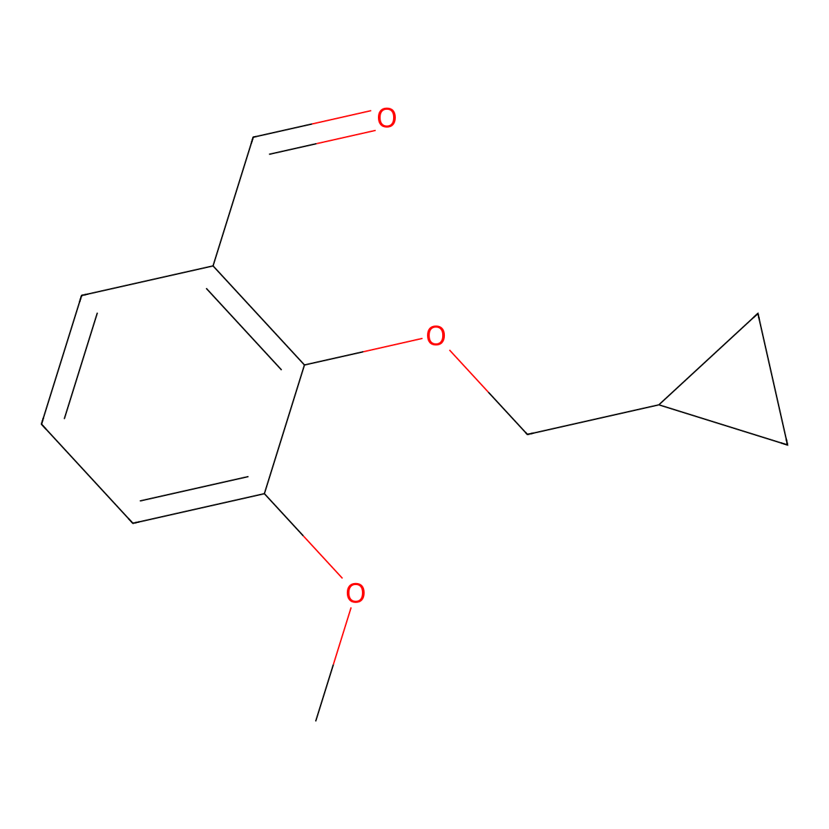 2-(Cyclopropylmethoxy)-3-methoxybenzaldehyde molecular structure, CAS 1154340-59-6