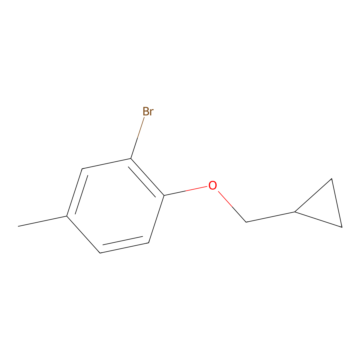 2-Bromo-1-(cyclopropylmethoxy)-4-methylbenzene molecular structure, CAS 1154340-74-5