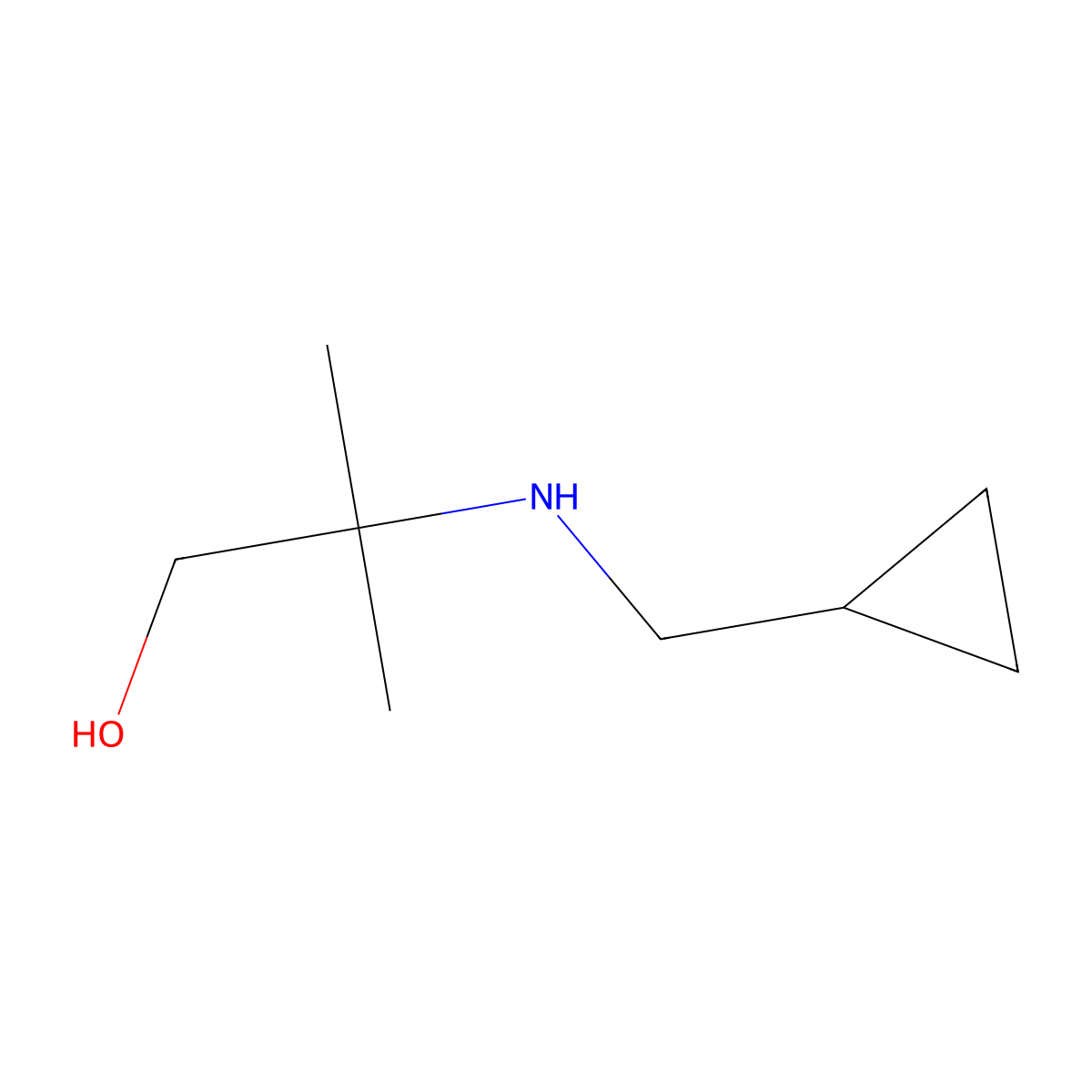 2-[(Cyclopropylmethyl)amino]-2-methylpropan-1-ol molecular structure, CAS 1154341-12-4