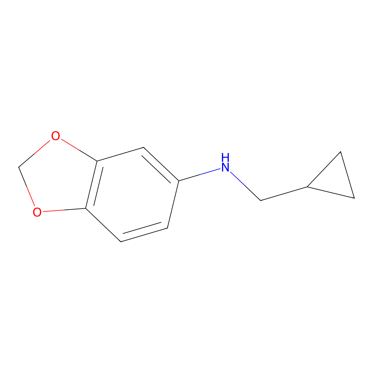 N-(cyclopropylmethyl)-2H-1,3-benzodioxol-5-amine molecular structure, CAS 1154341-92-0