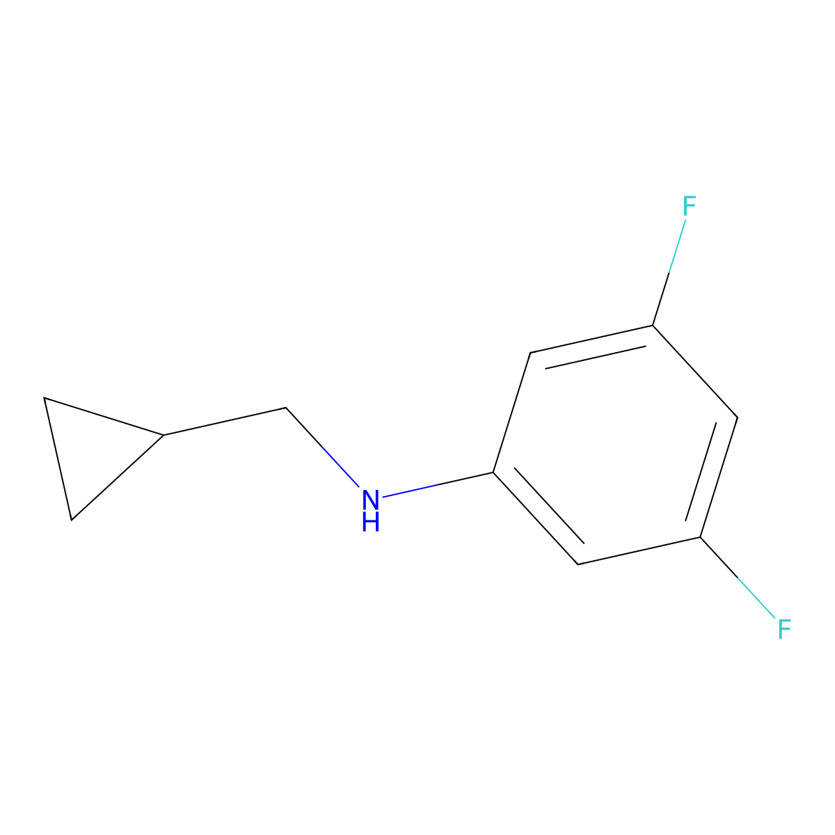 N-(cyclopropylmethyl)-3,5-difluoroaniline molecular structure, CAS 1154342-01-4