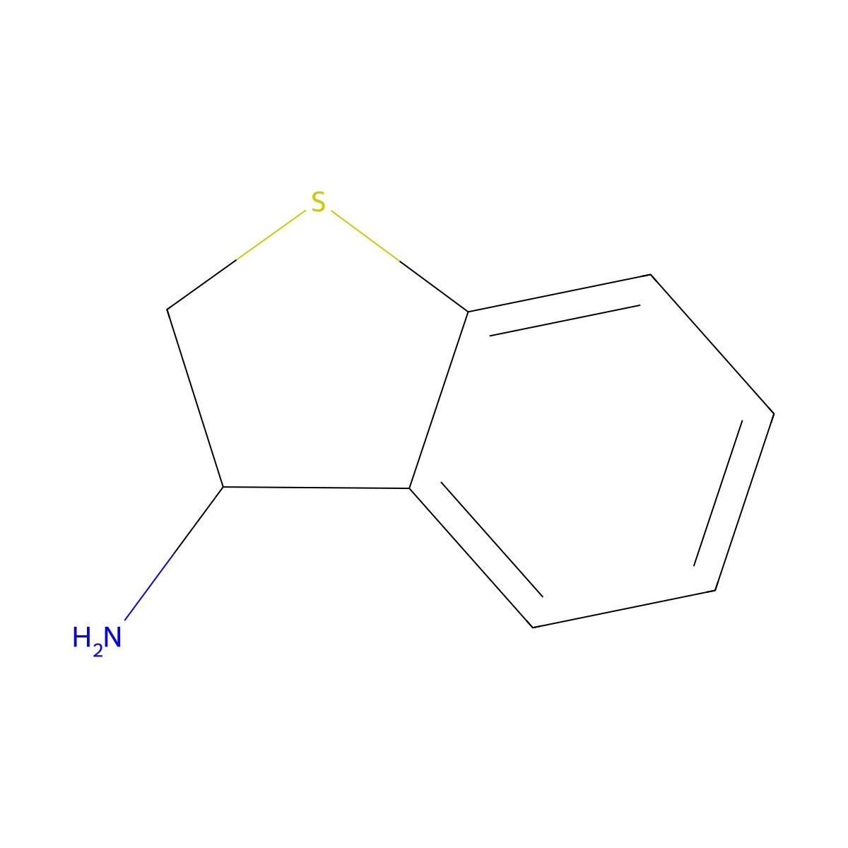 2,3-Dihydro-1-benzothiophen-3-amine molecular structure, CAS 1154342-11-6