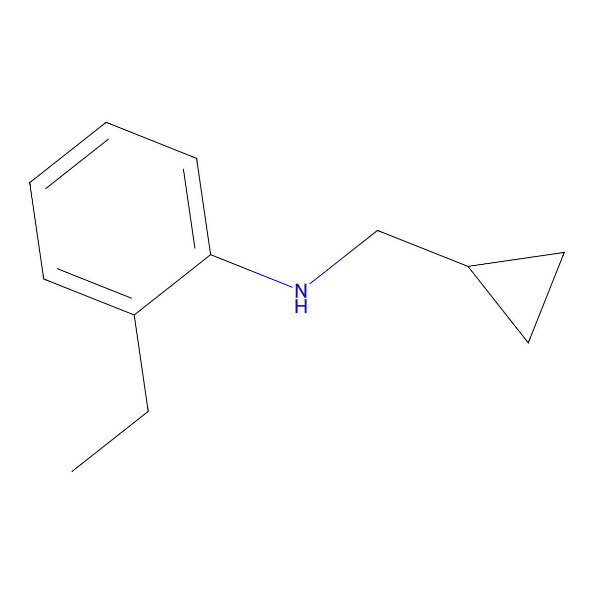 N-(cyclopropylmethyl)-2-ethylaniline molecular structure, CAS 1154342-23-0