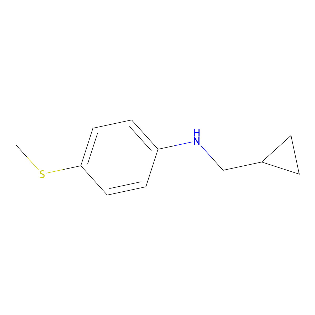 N-(cyclopropylmethyl)-4-(methylsulfanyl)aniline molecular structure, CAS 1154342-62-7