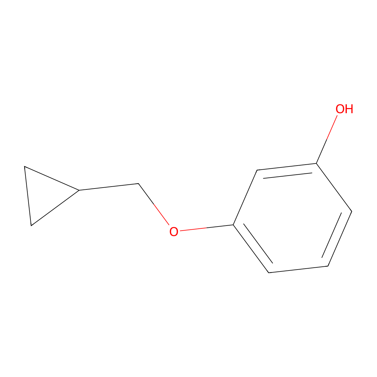 3-(Cyclopropylmethoxy)phenol molecular structure, CAS 1154342-71-8