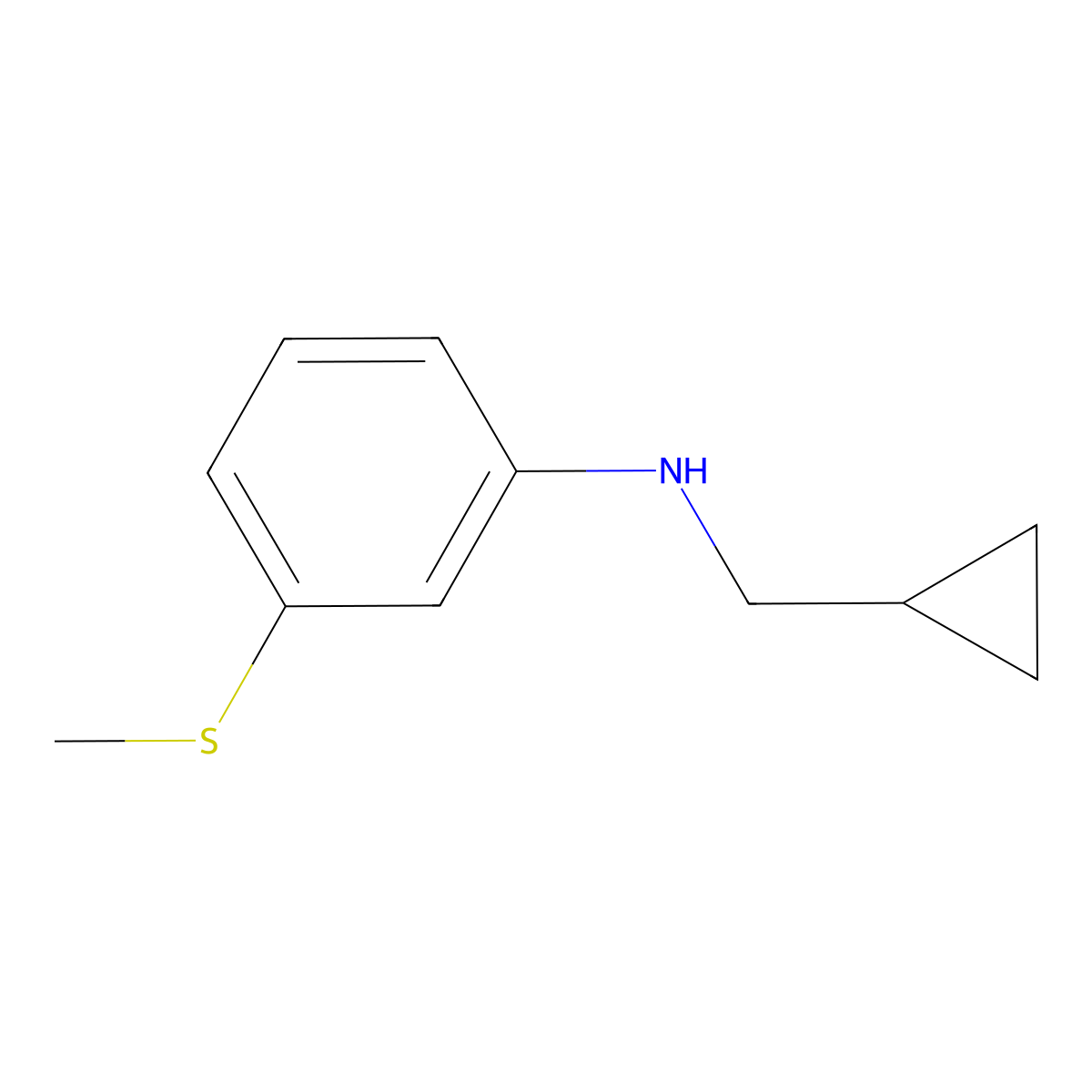 N-(cyclopropylmethyl)-3-(methylsulfanyl)aniline molecular structure, CAS 1154342-88-7