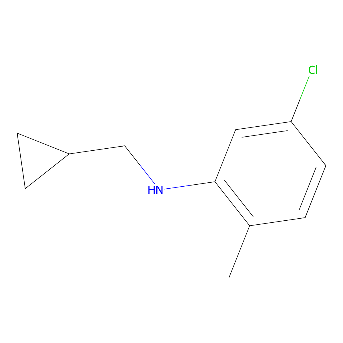 5-chloro-N-(cyclopropylmethyl)-2-methylaniline molecular structure, CAS 1154343-02-8