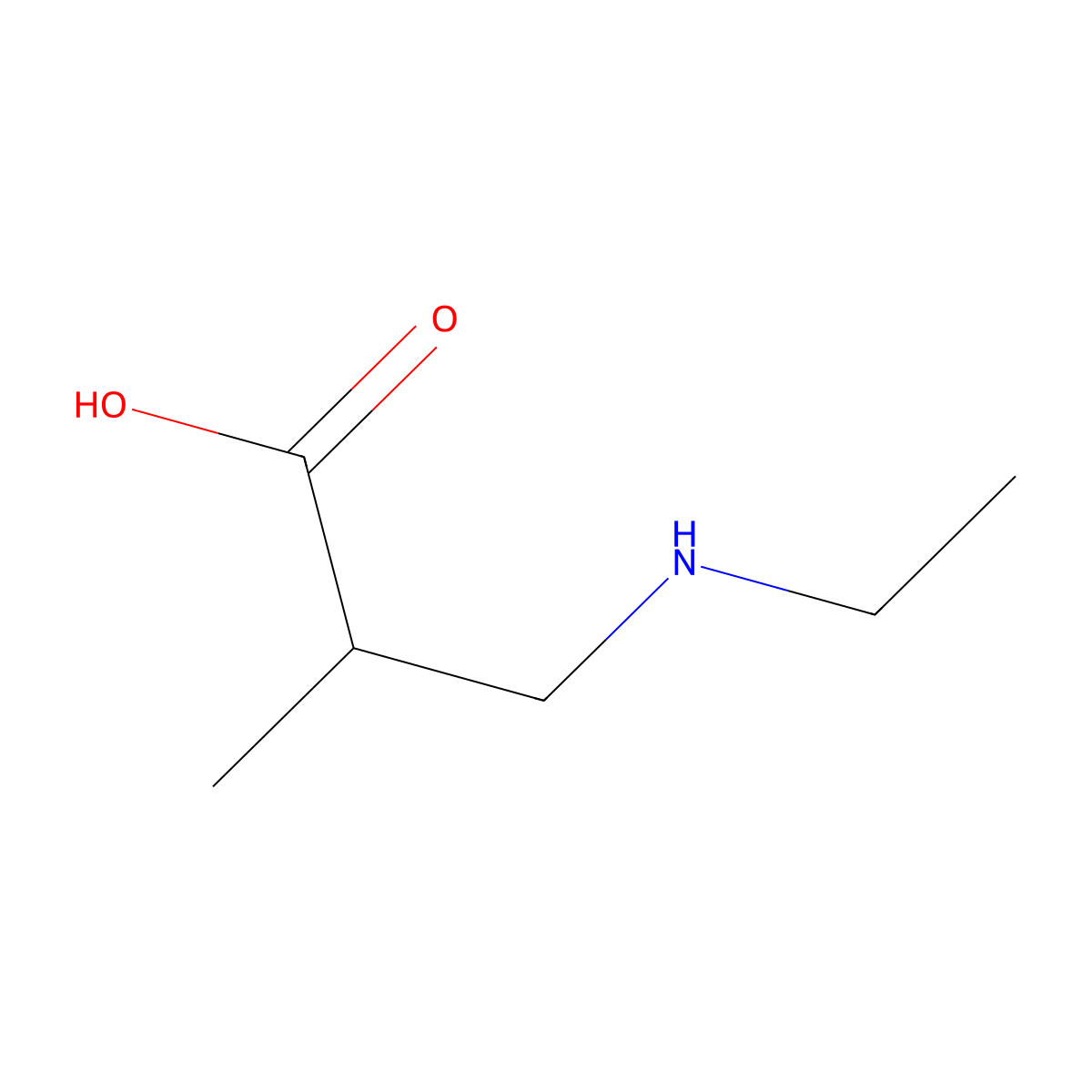 3-(Ethylamino)-2-methylpropanoic acid molecular structure, CAS 1154344-40-7