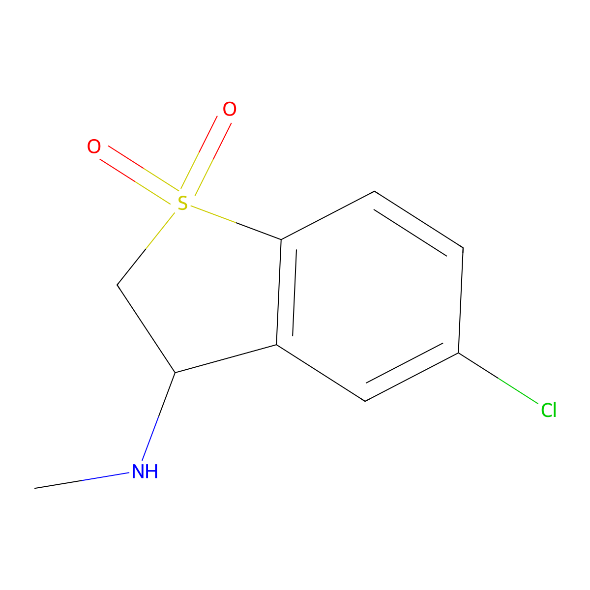 5-Chloro-3-(methylamino)-2,3-dihydro-1lambda6-benzothiophene-1,1-dione molecular structure, CAS 1154344-87-2