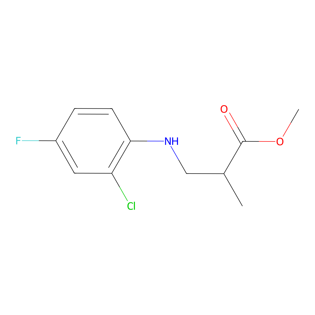 Propanoic acid, 3-[(2-chloro-4-fluorophenyl)amino]-2-methyl-, methyl ester molecular structure, CAS 1154345-09-1