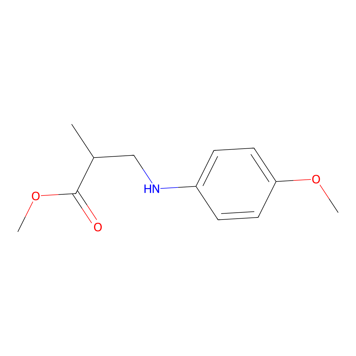 Propanoic acid, 3-[(4-methoxyphenyl)amino]-2-methyl-, methyl ester molecular structure, CAS 1154345-48-8