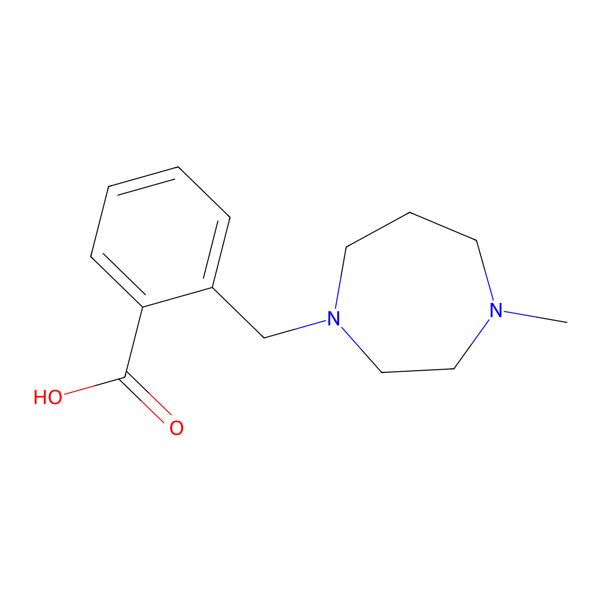 2-[(4-Methyl-1,4-diazepan-1-yl)methyl]benzoic acid molecular structure, CAS 1154354-57-0