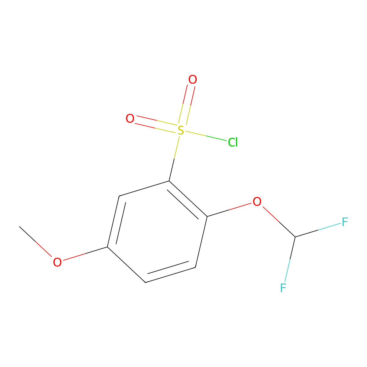 2-(Difluoromethoxy)-5-methoxybenzene-1-sulfonyl chloride molecular structure, CAS 1154355-35-7