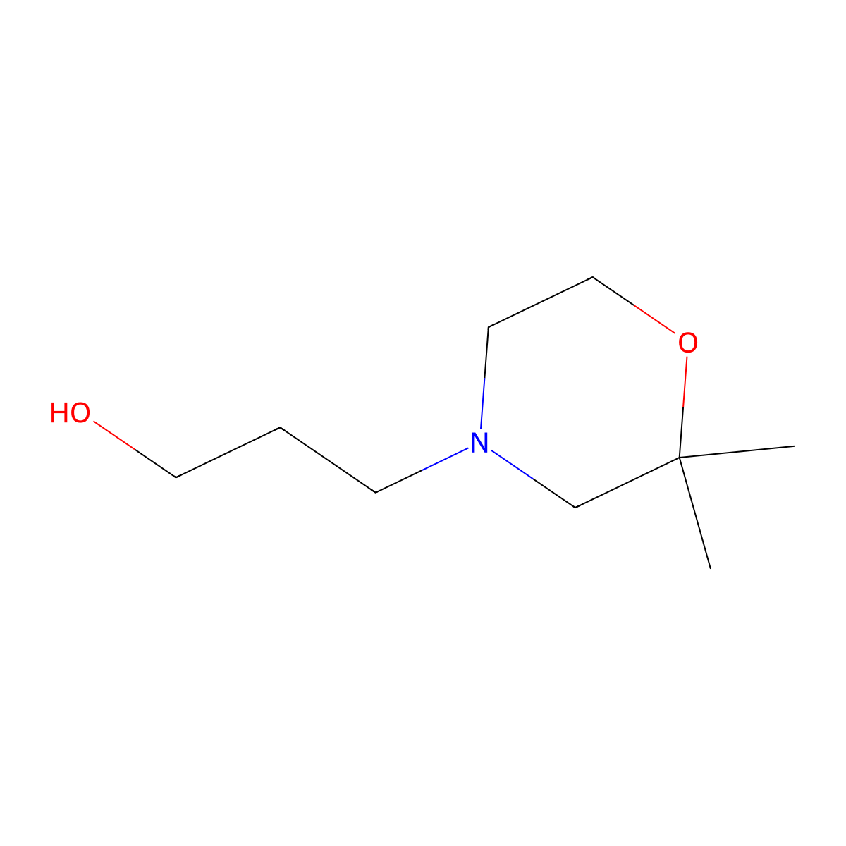 4-Morpholinepropanol, 2,2-dimethyl- molecular structure, CAS 1154359-88-2