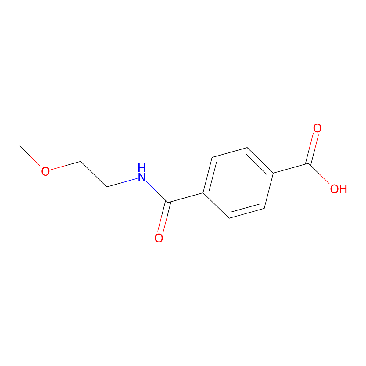 4-[(2-Methoxyethyl)carbamoyl]benzoicacid molecular structure, CAS 1154359-90-6