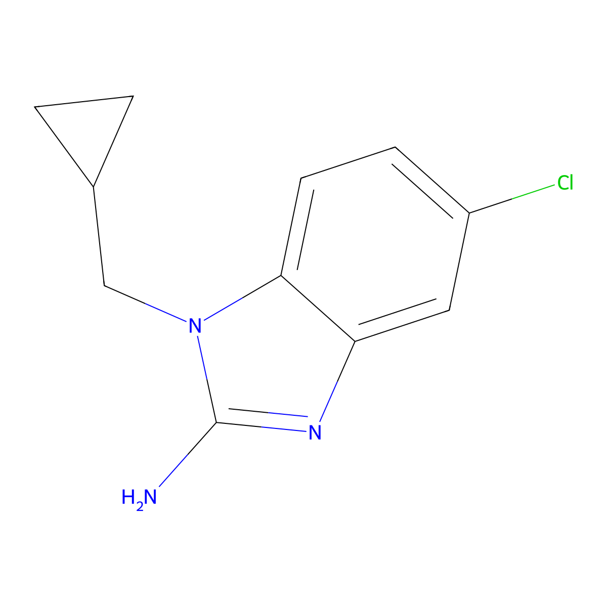 5-chloro-1-(cyclopropylmethyl)-1H-benzo[d]imidazol-2-amine molecular structure, CAS 1154369-82-0